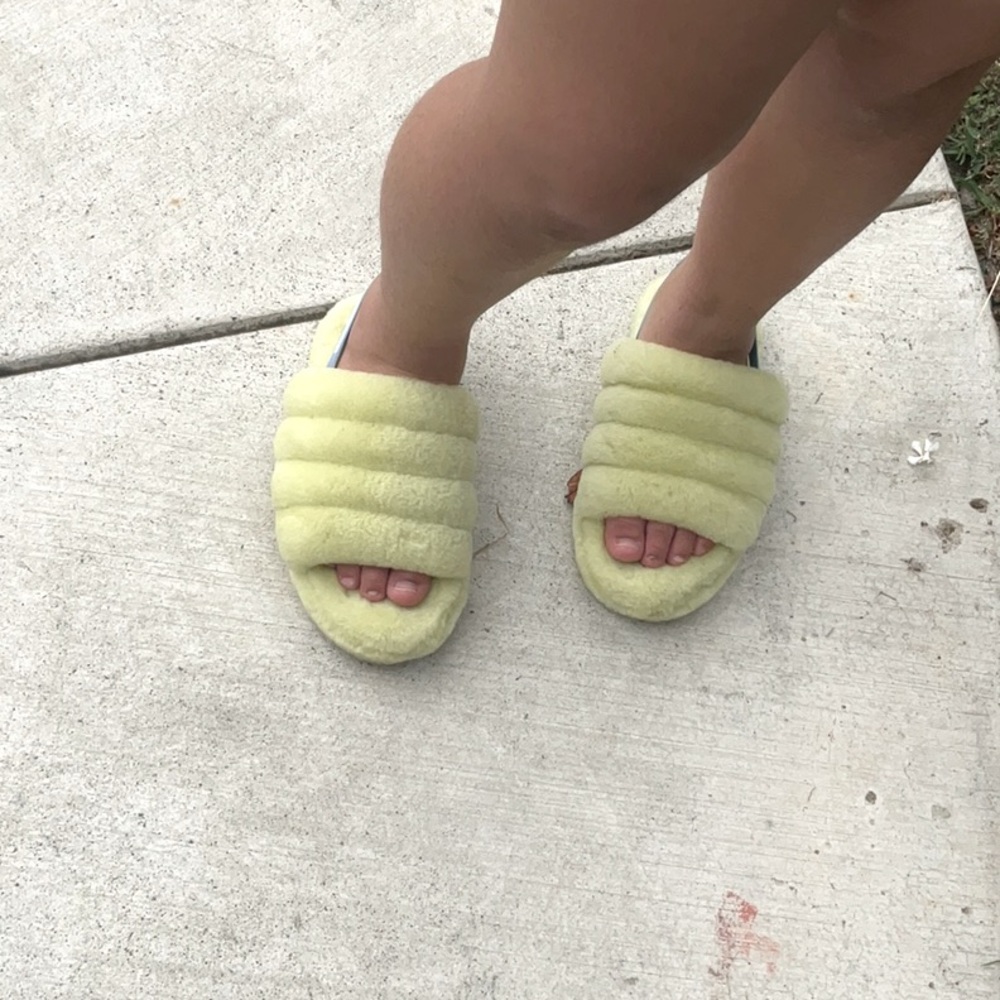 Ugg neon green slippers